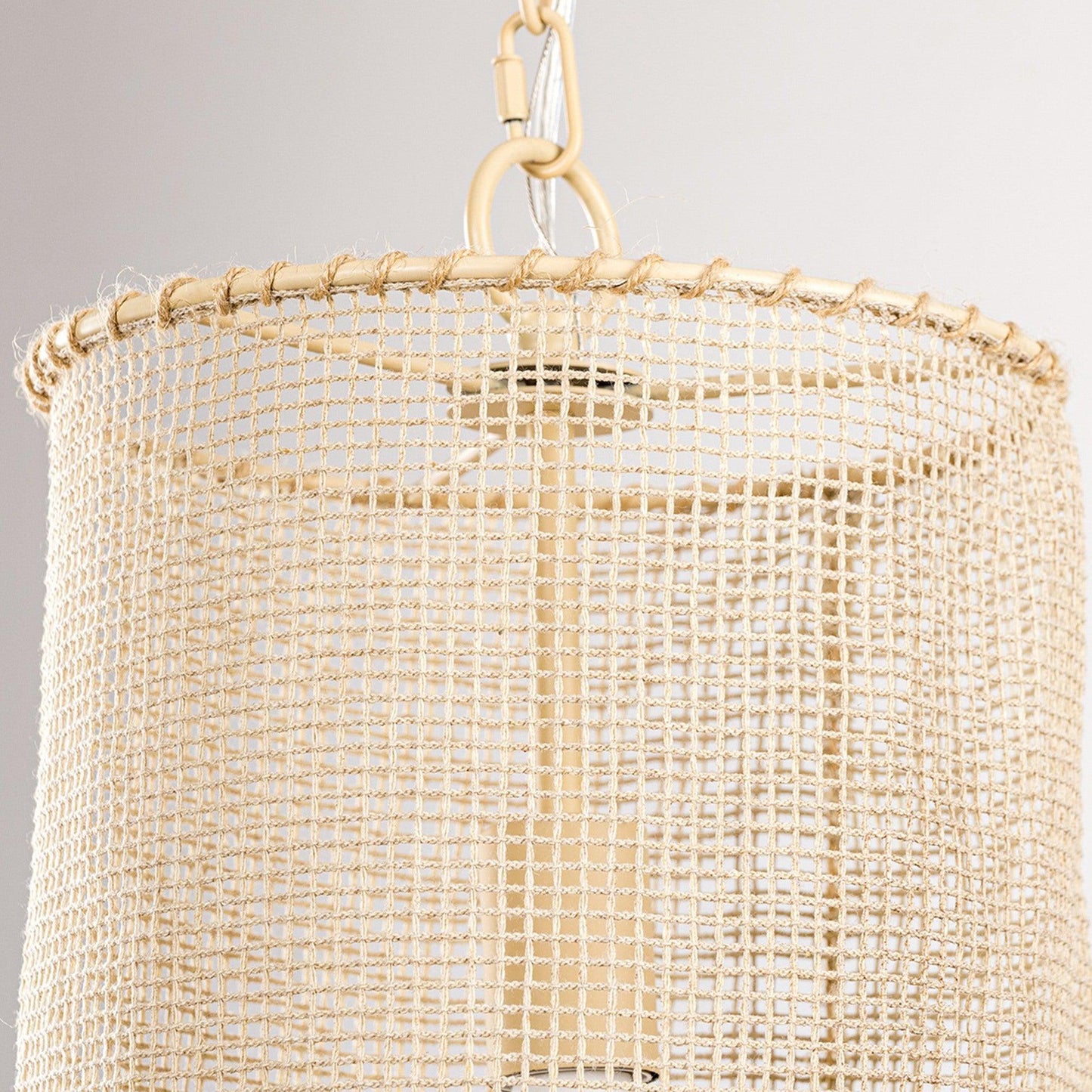 1-Light Wooden Beads Farmhouse Beige Dry Rated Pendant Lighting